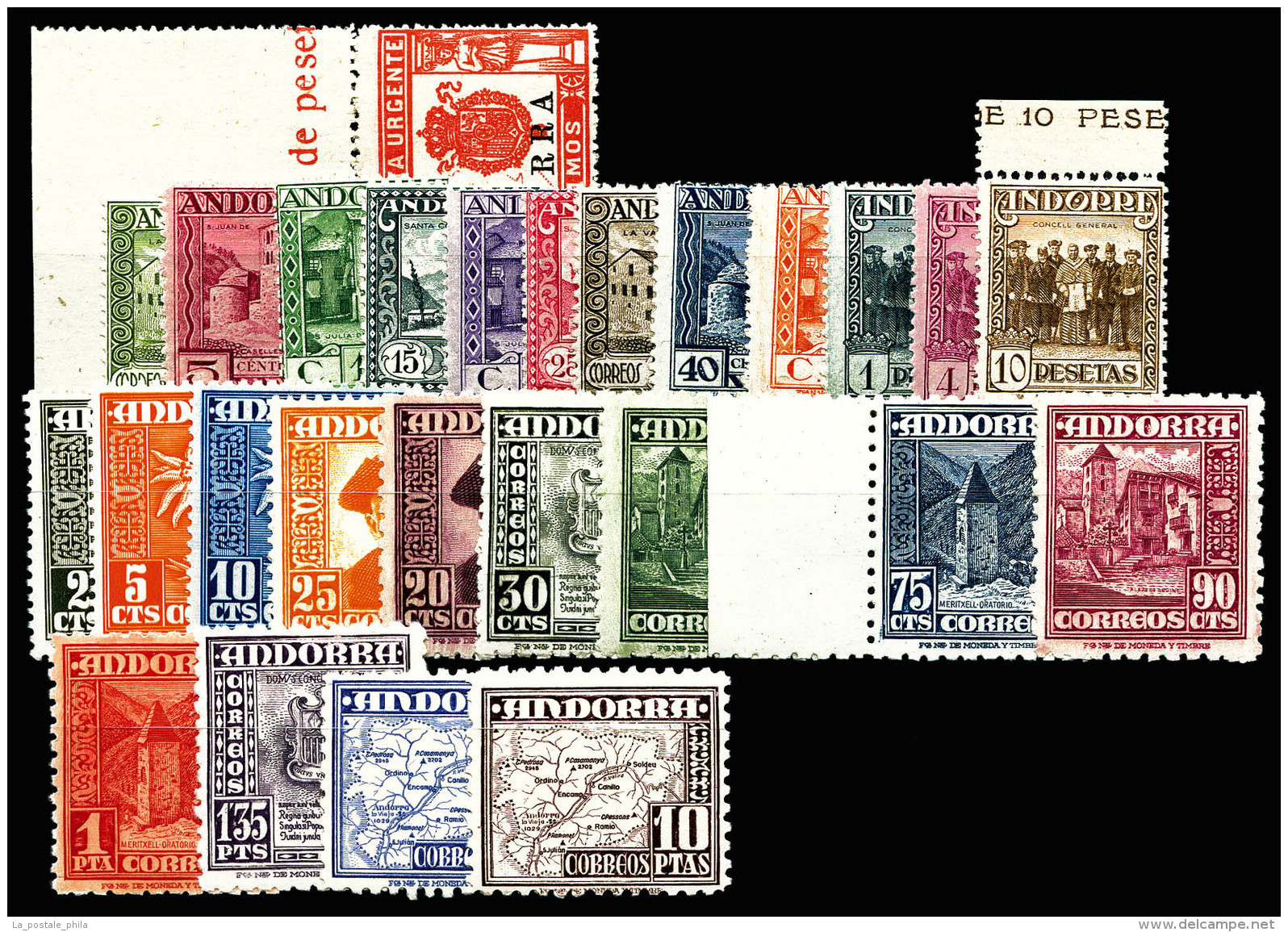 ** Andorre Bureaux Espagnols: N&deg;14/52, N&deg;14 &agrave; 27A + 43A &agrave; 52, TB   Cote: 792 Euros  ... - Unused Stamps