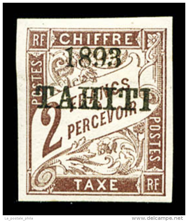 * Tahiti: N&deg;26, 2F Marron, Frais, TTB (sign&eacute;/certificat)   Cote: 700 Euros   Qualit&eacute;: * - Unused Stamps