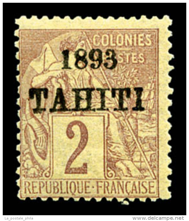 * Tahiti: N&deg;20, 2c Lilas-brun Sur Paille, Grande Fra&icirc;cheur, R.R.R (sign&eacute; Calves/certificat)  ... - Unused Stamps