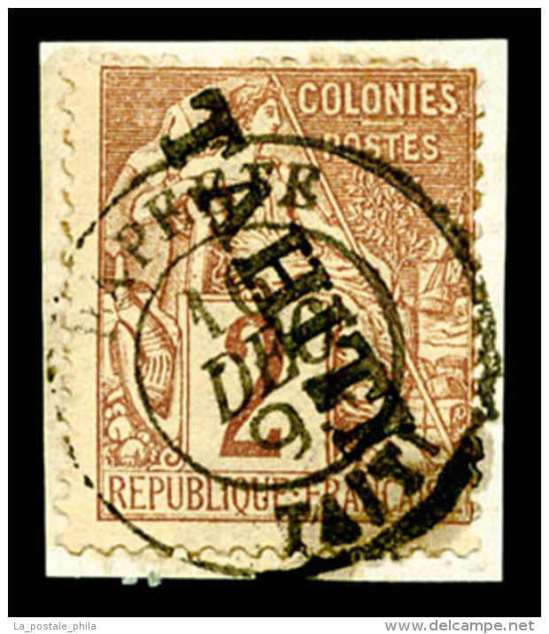 O Tahiti: N&deg;8, 2c Lilas-brun Sur Paille Sur Son Support, R.R. SUP (sign&eacute; Margues/certificat)   Cote:... - Used Stamps