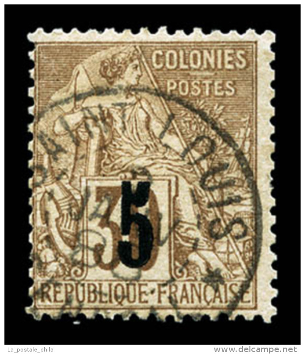 O S&eacute;n&eacute;gal: N&deg;2a, 5c Sur 30c Brun Type II, Jolie Pi&egrave;ce, Rare (sign&eacute;... - Used Stamps