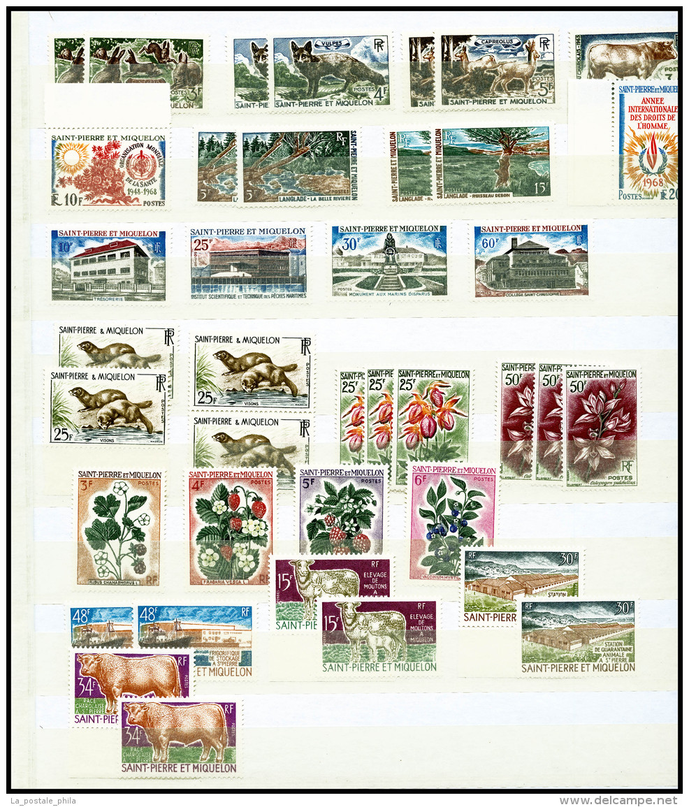** Saint Pierre Et Miquelon: Bel Ensemble Comprenant De 1915 &agrave; 1991 Dont Multiples Comprenant Poste, Poste... - Used Stamps