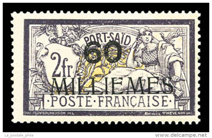 ** Port Said: N&deg;47, 60m Sur 2F Violet Et Jaune, Fra&icirc;cheur Postale, SUP      Qualit&eacute;: ** - Nuevos