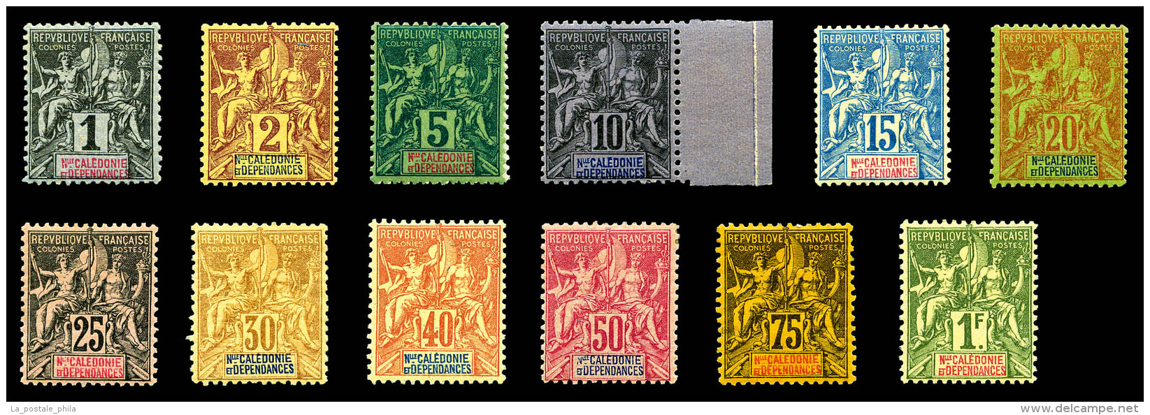 * Nouvelle Cal&eacute;donie: N&deg;41/53, S&eacute;rie De 1892, Les 13 Val TB   Cote: 360 Euros   Qualit&eacute;: * - Nuevos