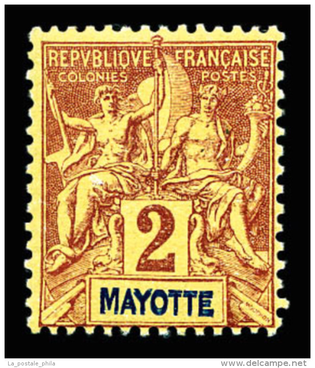 ** Mayotte: N&deg;2a, MAYOTTE Double, Fra&icirc;cheur Postale, SUP (sign&eacute; Brun/certificat)   Cote: 1160... - Ungebraucht