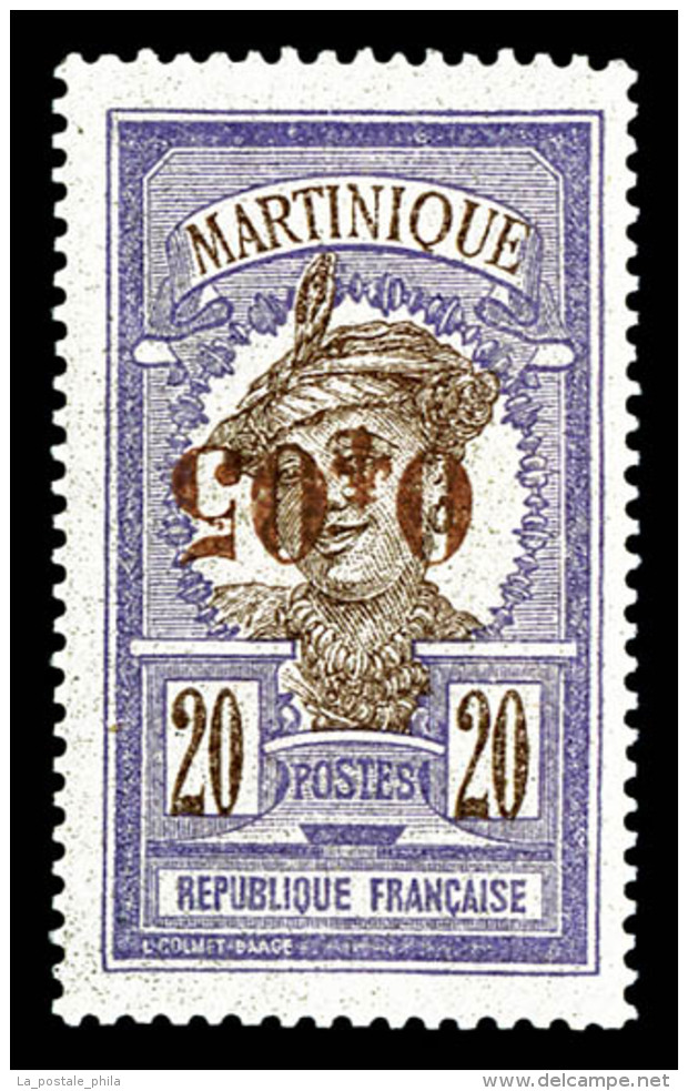 ** Martinique: N&deg;106a, 5c Sur 20c Violet: Surcharge Renvers&eacute;e, TB (sign&eacute; Calves)   Cote: 200... - Ungebraucht