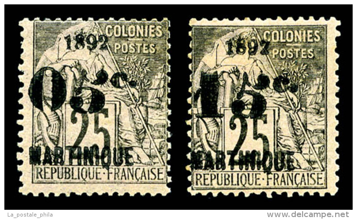 * Martinique: N&deg;29, 05c Sur 25 Noir Sur Rose: '1892' Effac&eacute; En Grande Partie, SUP (sign&eacute;... - Ungebraucht