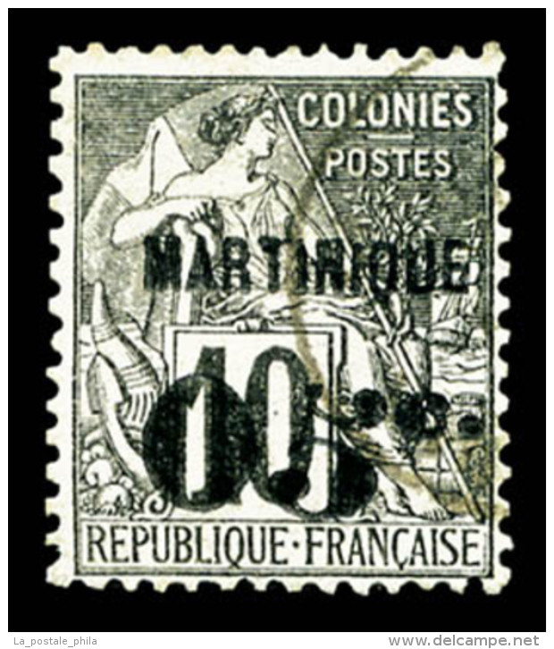 O Martinique: N&deg;10a, 05c Sur 10c, Chiffre 5 Pench&eacute;, TTB (sign&eacute; Calves)   Cote: 280 Euros  ... - Unused Stamps