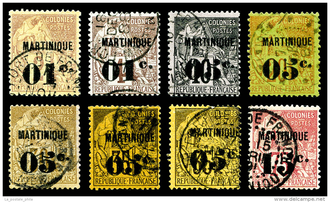 O Martinique: N&deg;7/18, S&eacute;rie Compl&egrave;te (sf N&deg;9), Les 8 Valeurs TTB   Cote: 373 Euros  ... - Unused Stamps