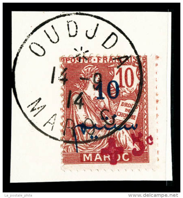 O Maroc Bureaux Fran&ccedil;ais: N&deg;56, Croix Rouge, +5c S 10c, Oblit&eacute;r&eacute; 'OUDJDA' Du 14 Sept 1914... - Used Stamps