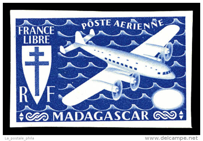 ** Madagascar: N&deg;59, 25f Outremer Non Dentel&eacute; Valeur Faciale Absente. SUP (certificat)   Cote: 425 Euros... - Airmail