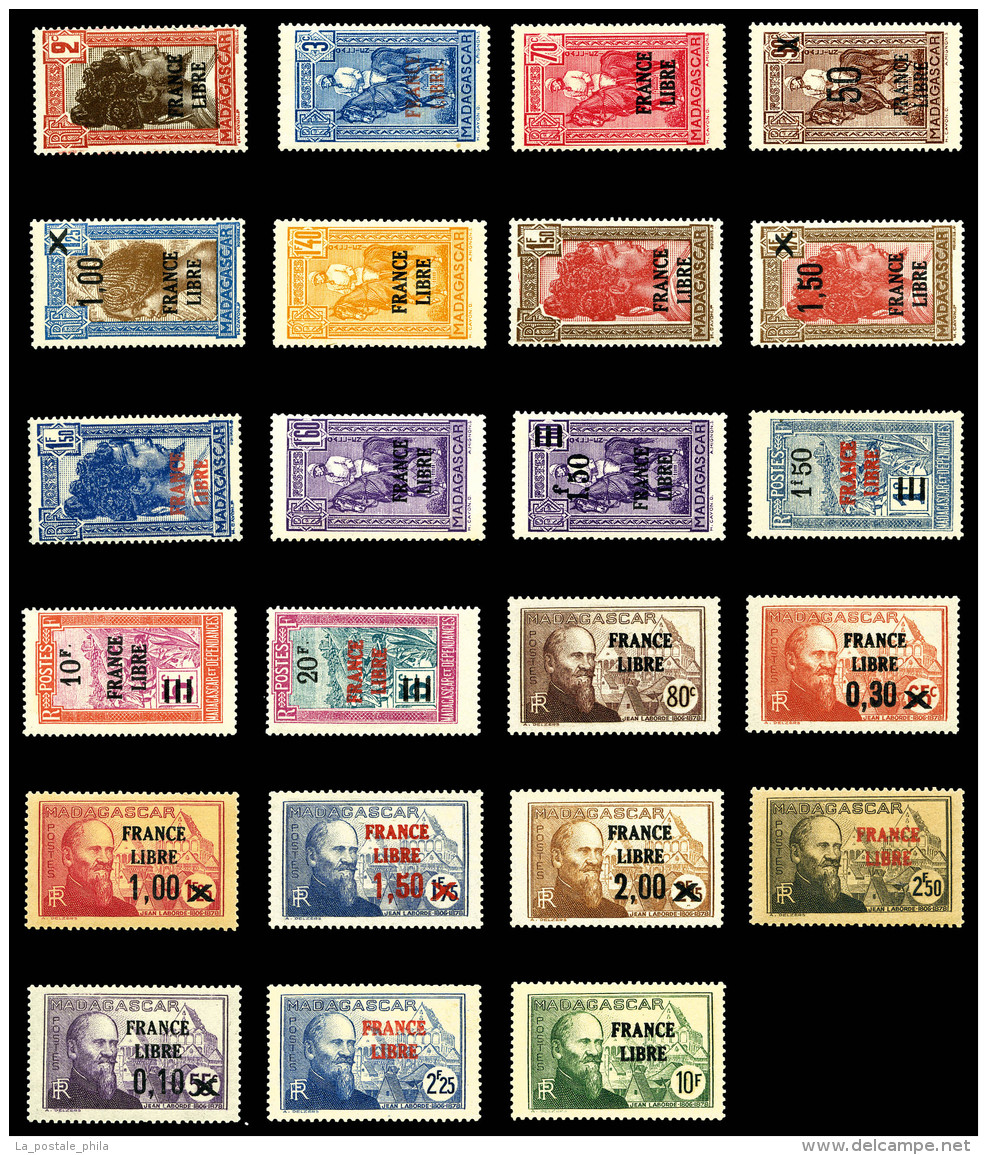 * Madagascar: N&deg;242/64, S&eacute;rie De 1942. TB   Cote: 312 Euros   Qualit&eacute;: * - Unused Stamps