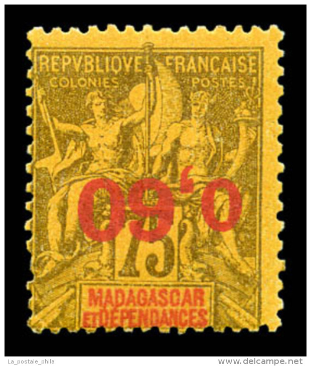 ** Madagascar: N&deg;122a, 60c Sur 75c Surcharge Renvers&eacute;e, Gomme Coloniale. TTB (sign&eacute; Brun)   Cote:... - Unused Stamps