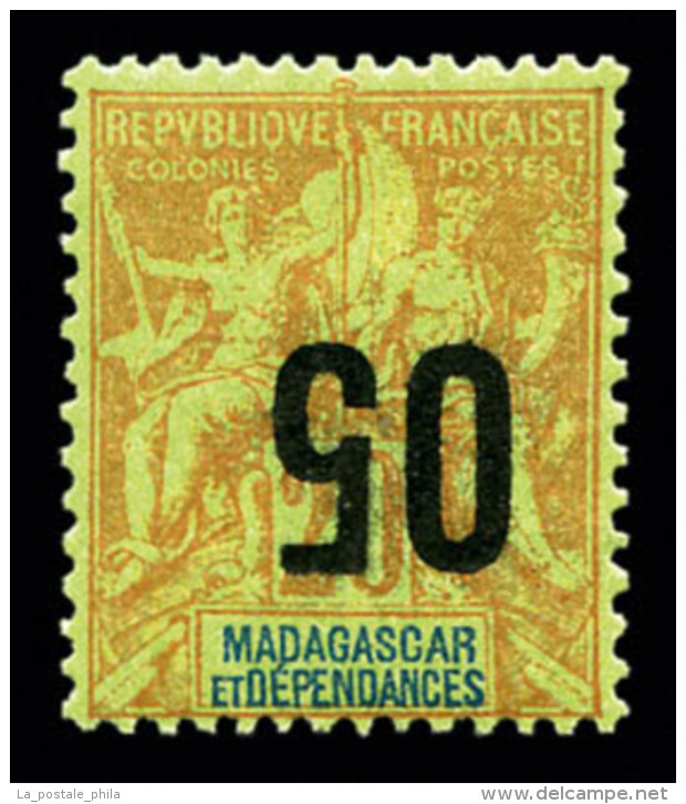 * Madagascar: N&deg;112a, 05 S 20c, Surcharge Renvers&eacute;e. TTB   Cote: 260 Euros   Qualit&eacute;: * - Unused Stamps