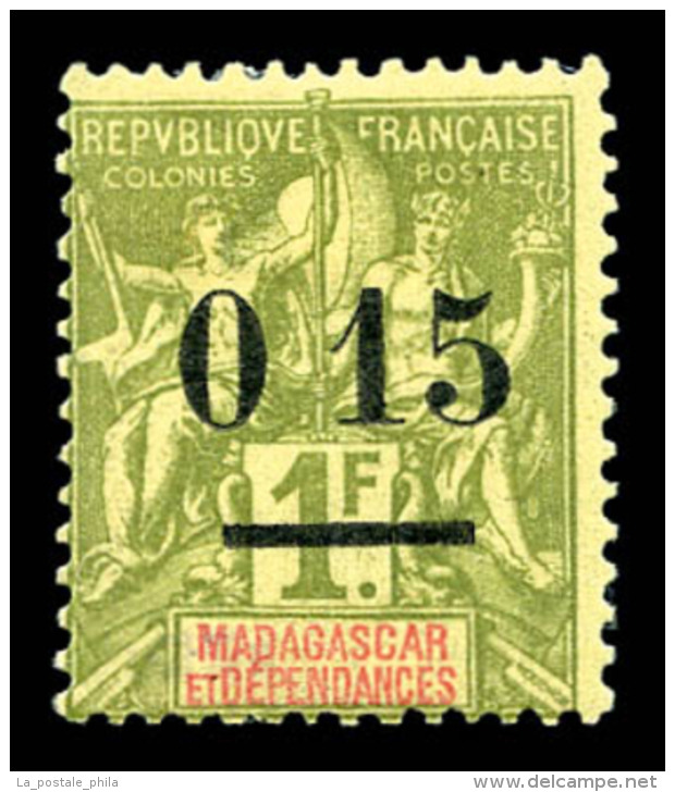 * Madagascar: N&deg;55b, 0 15 Sur 1f Sans Virgule. TB   Cote: 280 Euros   Qualit&eacute;: * - Unused Stamps