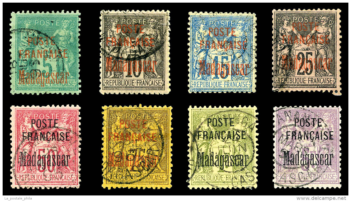 O Madagascar: N&deg;14/22, S&eacute;rie De 1895, Les 9 Valeurs TB   Cote: 530 Euros   Qualit&eacute;: O - Unused Stamps