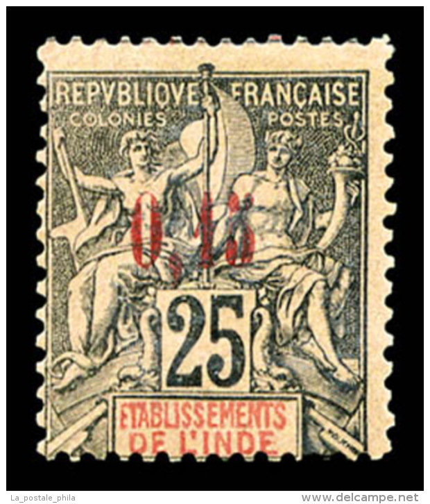 ** Inde: N&deg;22, 0.15 S 25c Noir Sur Rose, TB   Cote: 270 Euros   Qualit&eacute;: ** - Unused Stamps