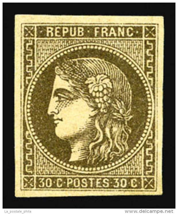 * N&deg;47d, 30c Brun-fonc&eacute;, TB (certificat)   Cote: 700 Euros   Qualit&eacute;: * - 1870 Ausgabe Bordeaux