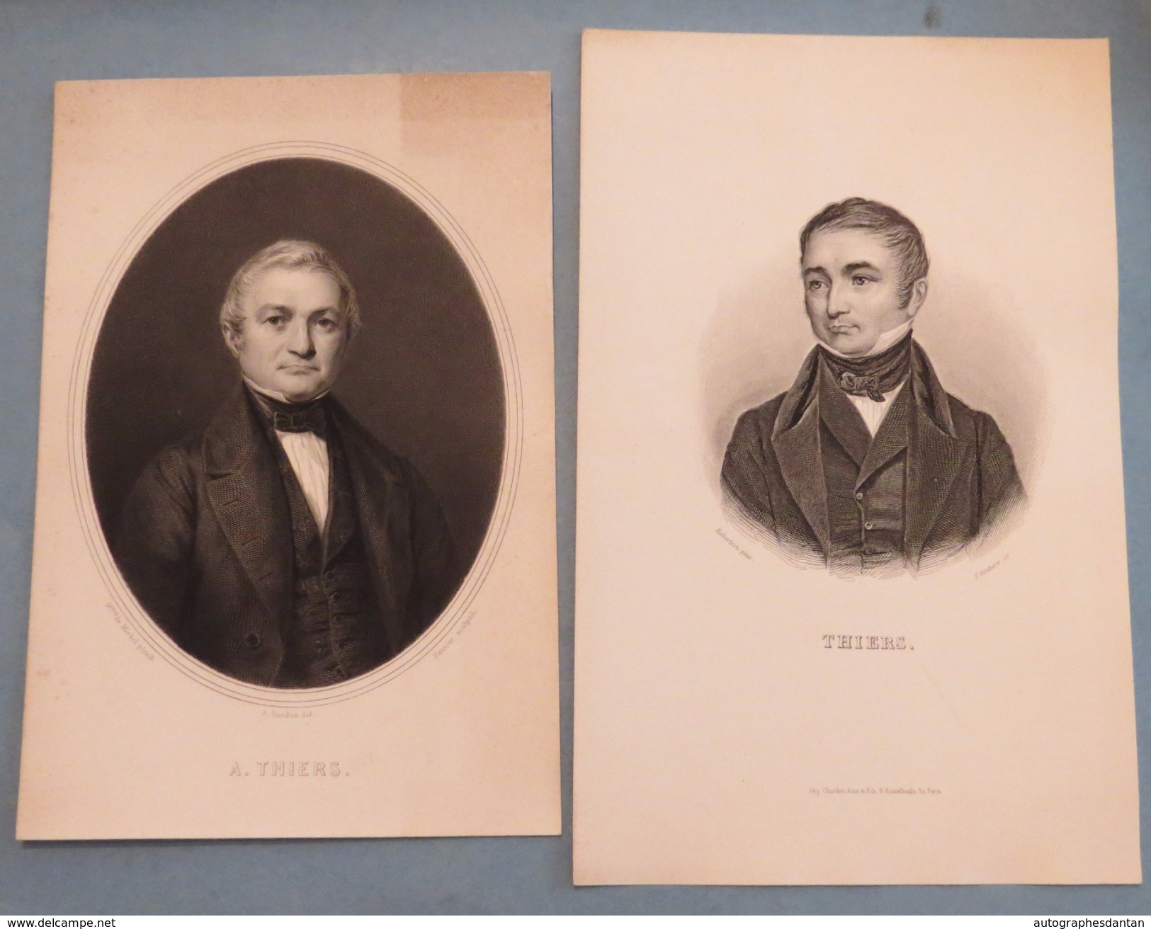 2 Gravures D' Adolphe THIERS Ancien Président De La République - De Mirbel - Robertson - Estampes & Gravures