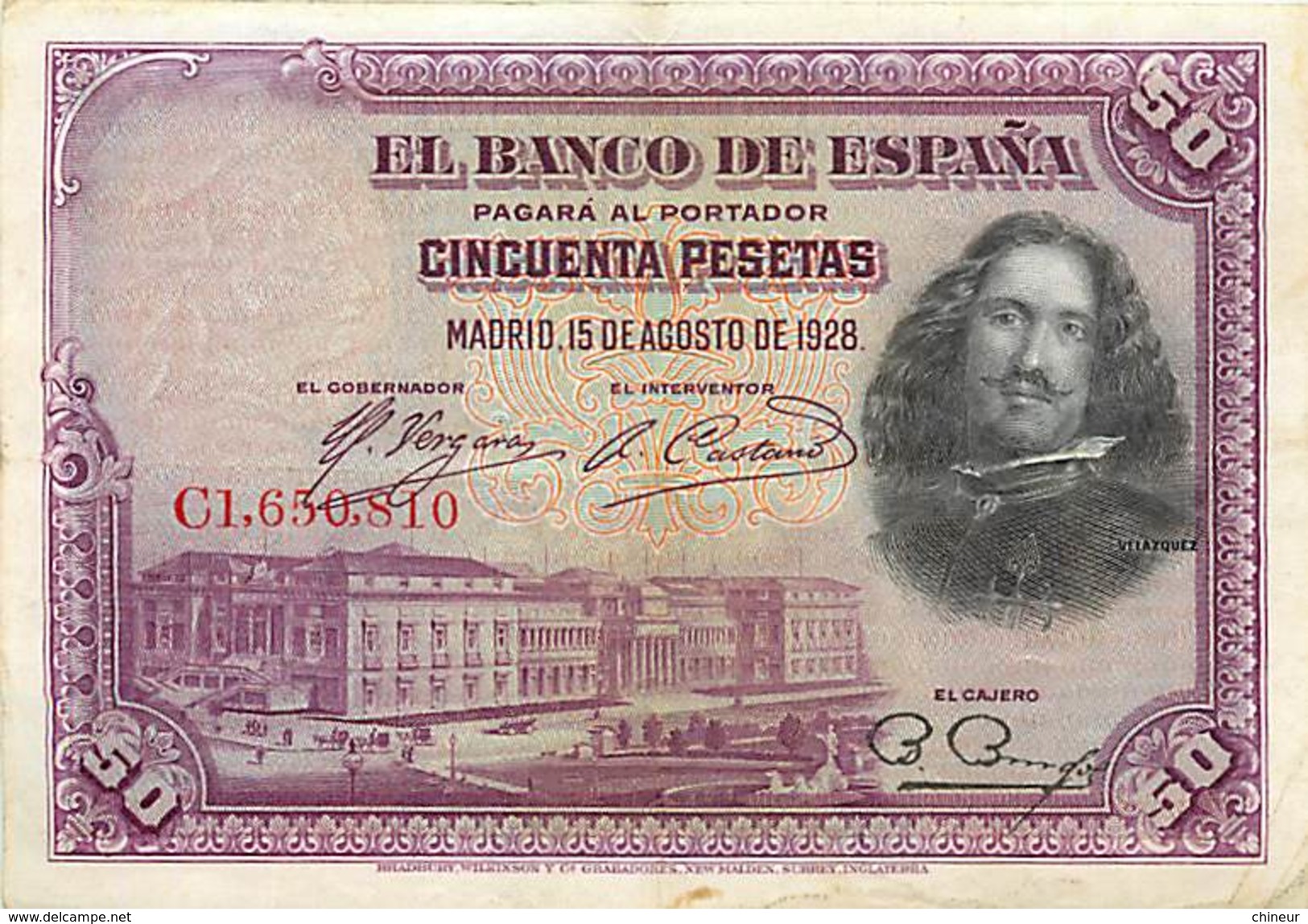 BILLET ESPAGNE 50 PESETAS 1928 - 50 Peseten