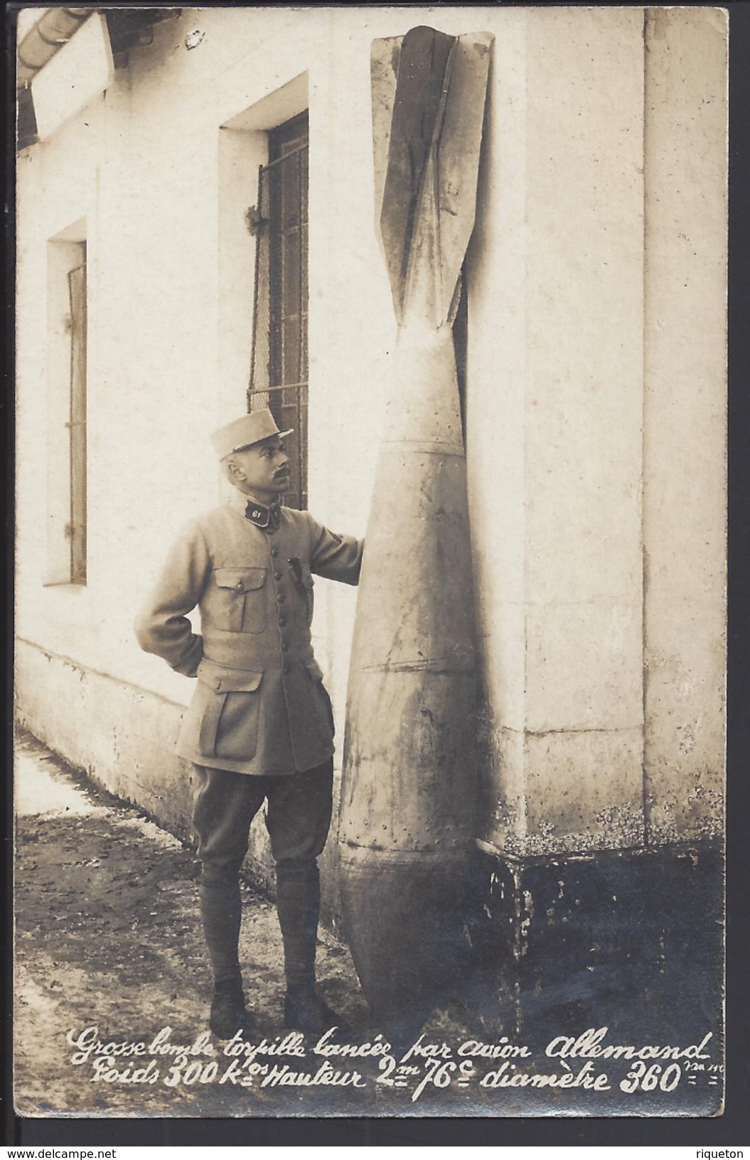 FR - 1914-18 - CPA " Grosse Bombe Torpille Lancée Par Un Avion Allemand " B/TB - - Guerre 1914-18