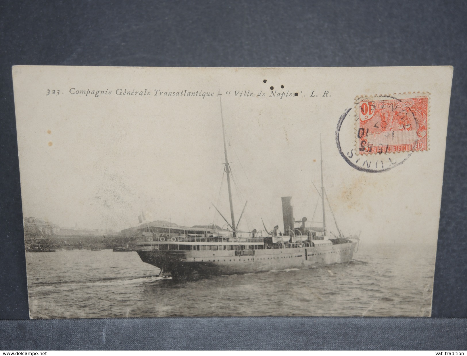 BATEAUX  -  Le Ville De Naples , Carte Voyagé De Tunisie En 1907 - L 6426 - Commerce