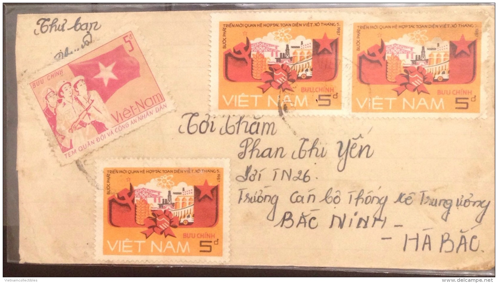 Vietnam Viet Nam Cover 1988 With Military Stamp / 02 Images - Vietnam