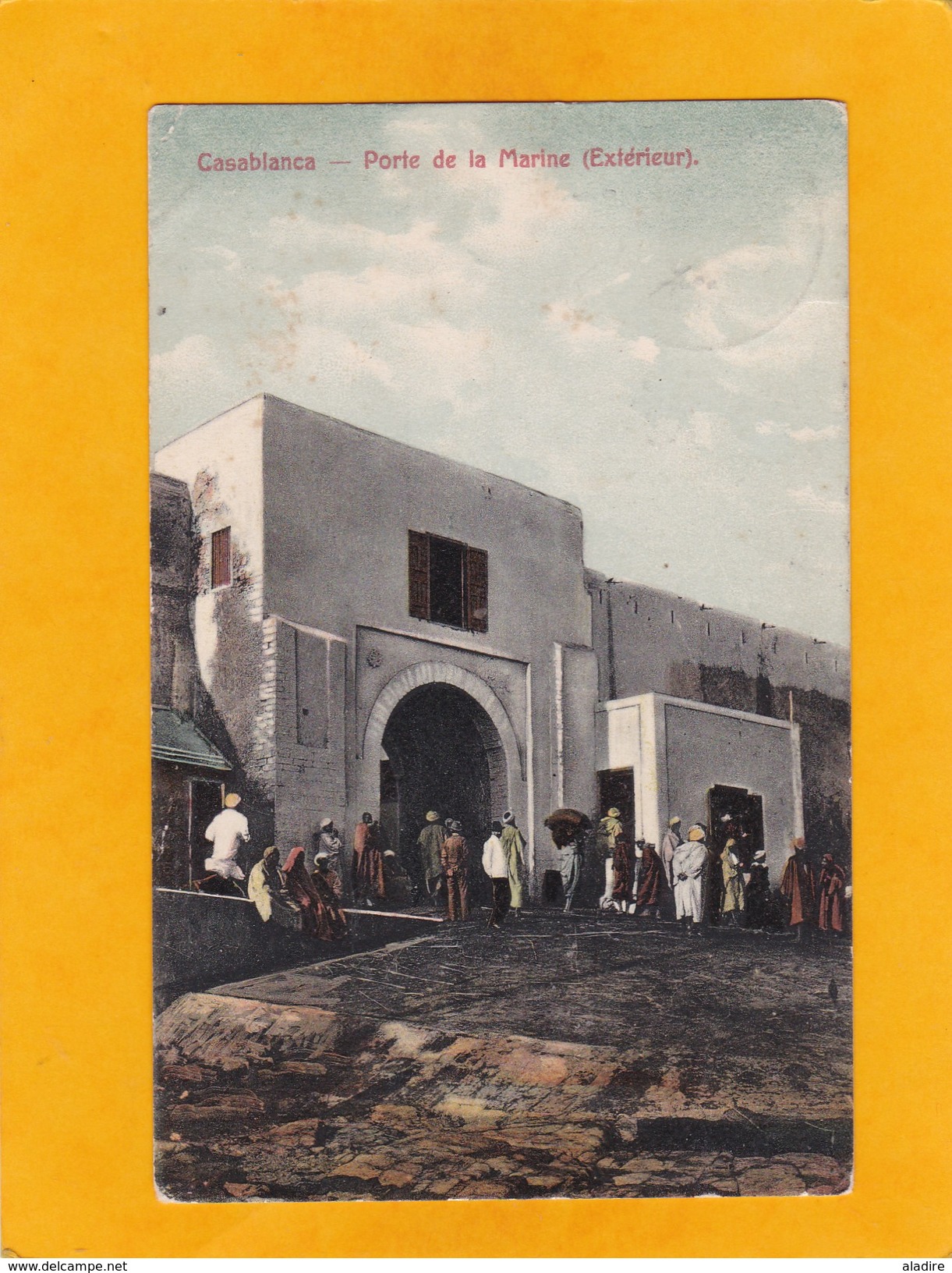 1909 - CP Du Maroc Espagnol Vers Béziers, France - Vue : Casablanca - Porte De La Marine - Affrt 10 Cent. - Spanish Morocco