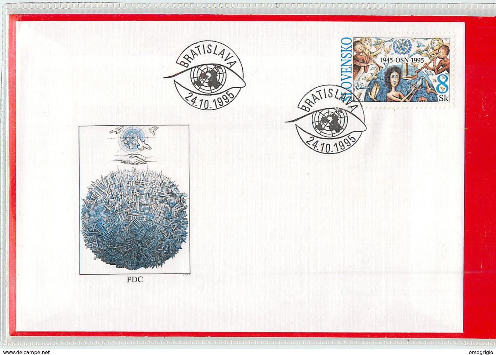 SLOVENSKO - 1995 - 50° Anniversario Fondazione NAZIONI UNITE - FDC