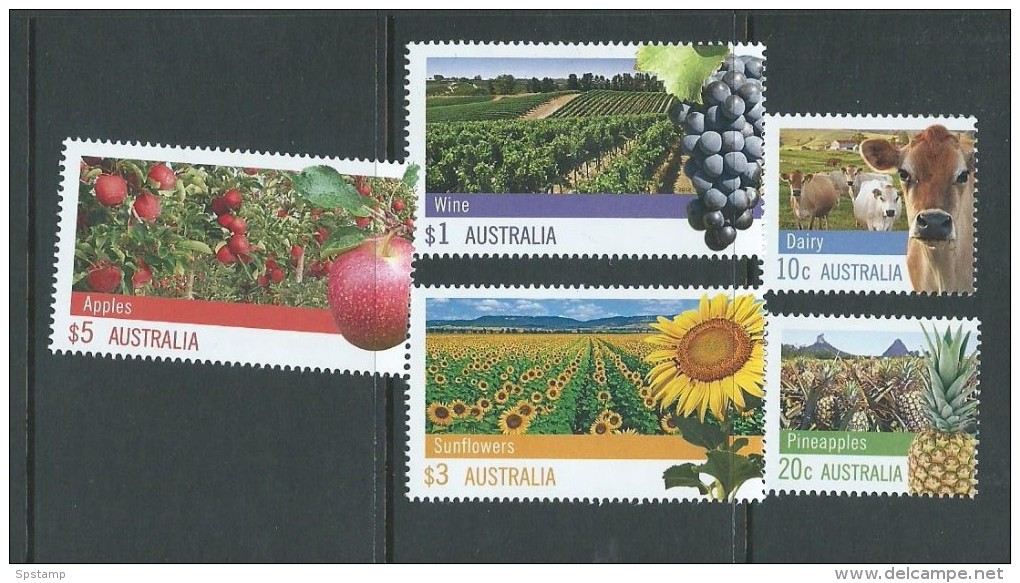Australia 2012 Farming Set Of 5 To $5 Apple MNH - Mint Stamps