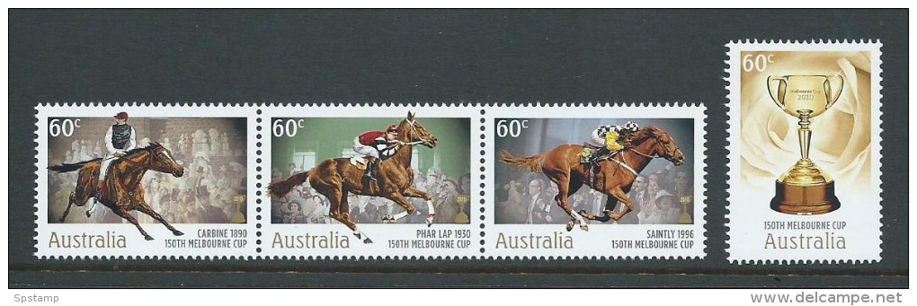 Australia 2010 Horse Racing Melbourne Cup Set 4 MNH - Mint Stamps