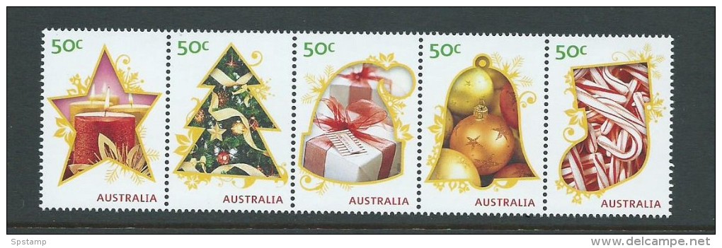 Australia 2009 Merry Christmas & Greetings Strip Of 5 MNH - Ongebruikt