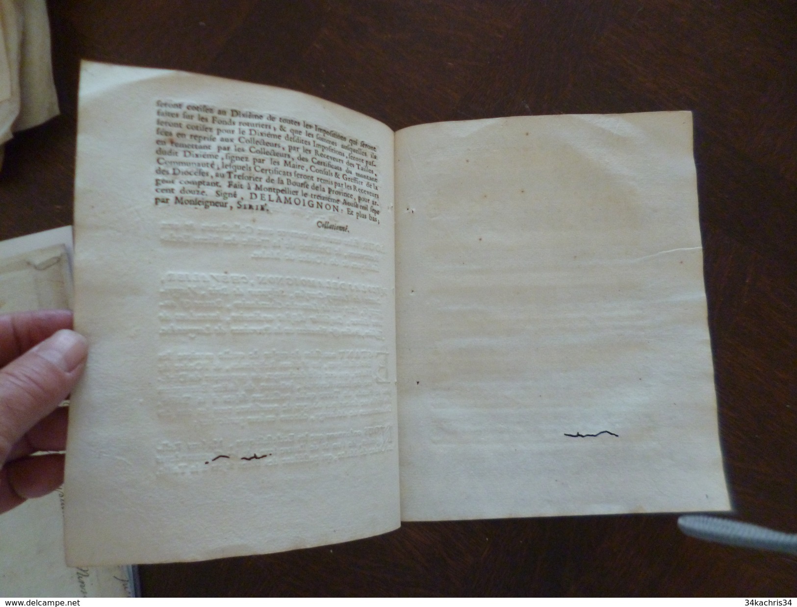 Ordonnance  13/08/1712 Dixème De Taille Biens Ecclésiastiques Et Ordre De Malte En L'état - Décrets & Lois