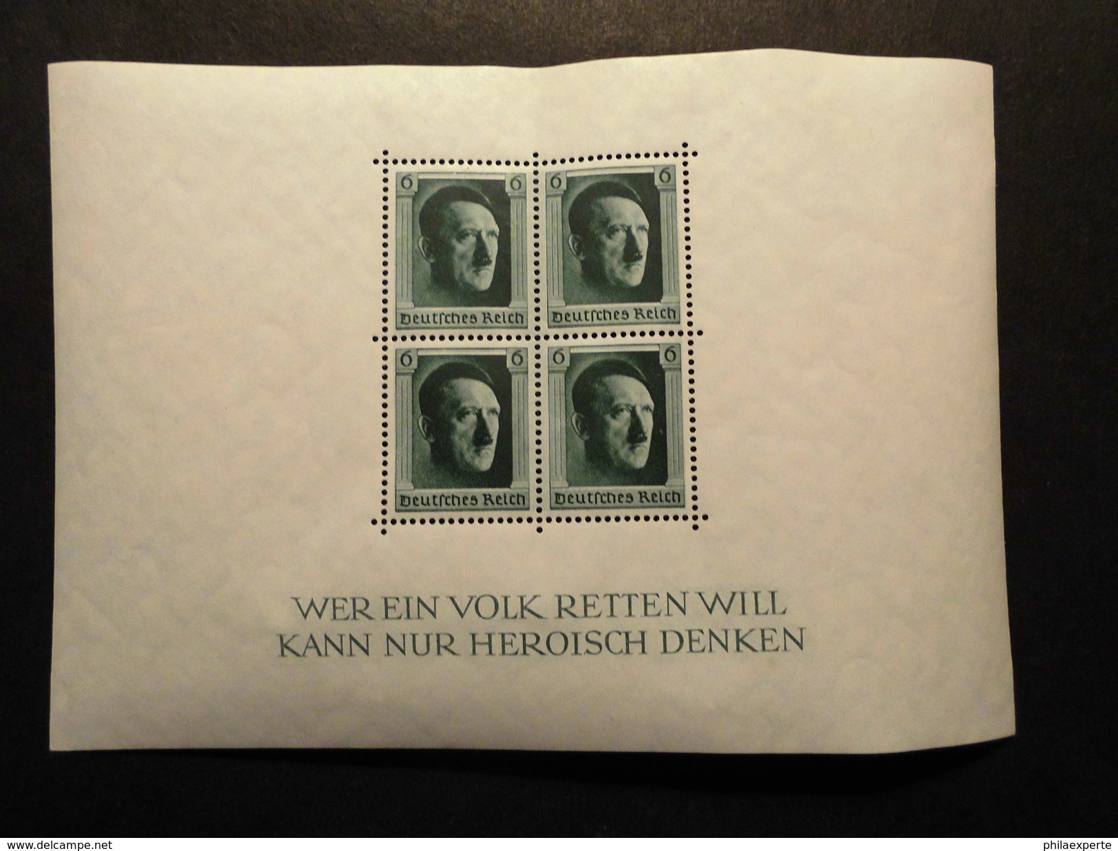 Deutsches Reich Mi. Block 7 * 3 Falzspuren Im Oberrand Marken ** = 22.-&euro; S.scan - Blocks & Kleinbögen