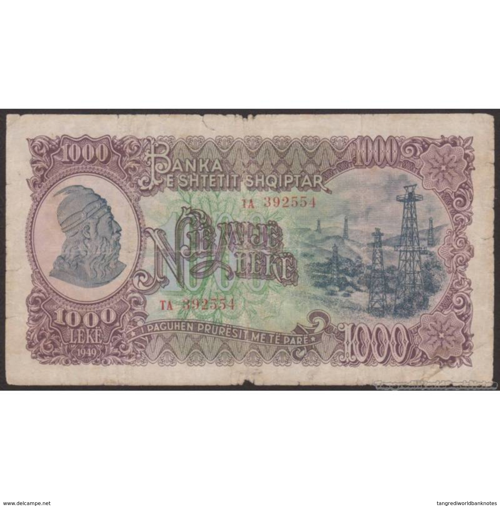 TWN - ALBANIA 27A - 1000 1.000 Leke 1949 TA 392554 G/VG - Albania