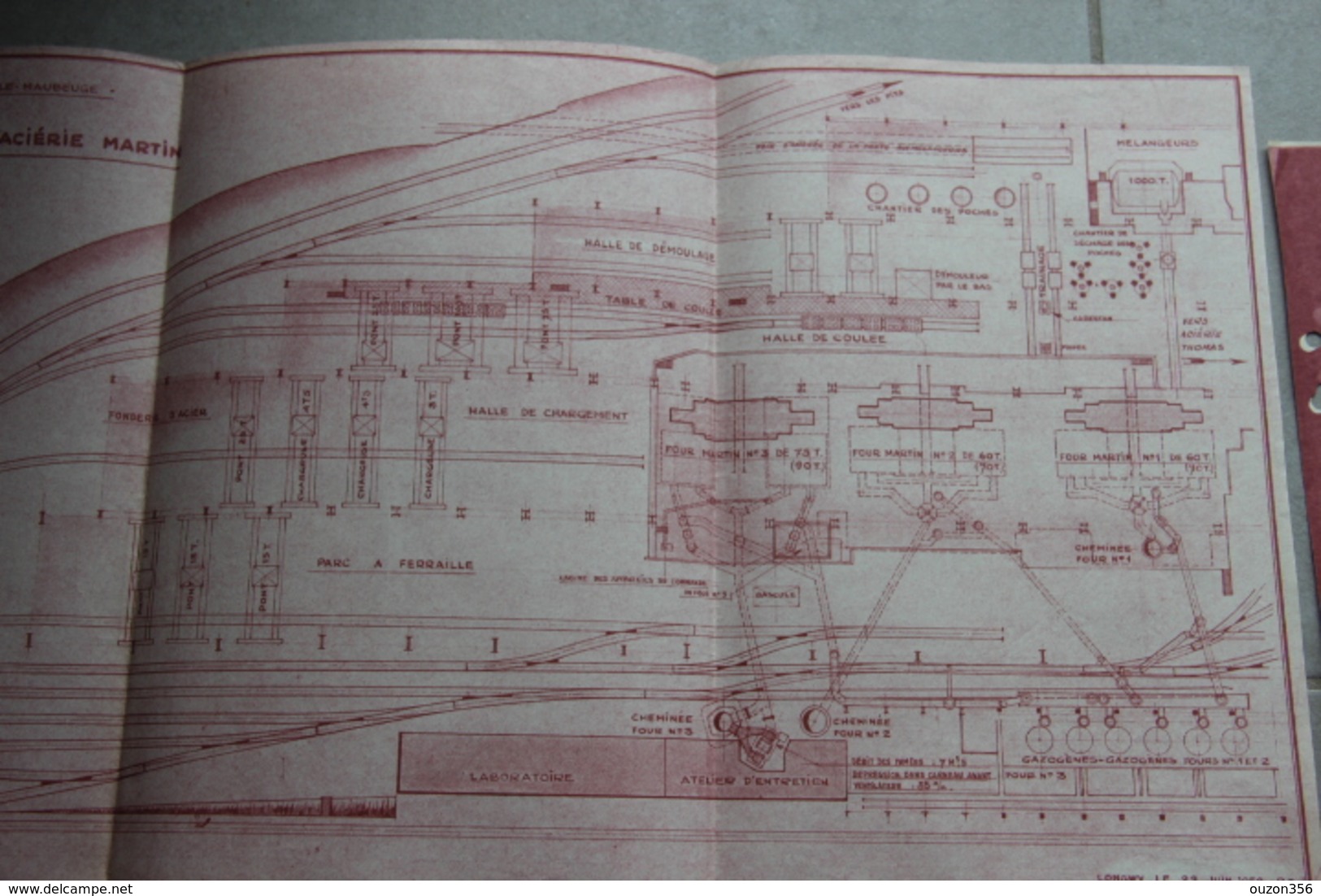 Aciérie Martin à LONGWY (Meurthe-et-Moselle) Sté Métallurgique De Senelle-Maubeuge, 1950, Lot De 5 Documents - Andere Plannen