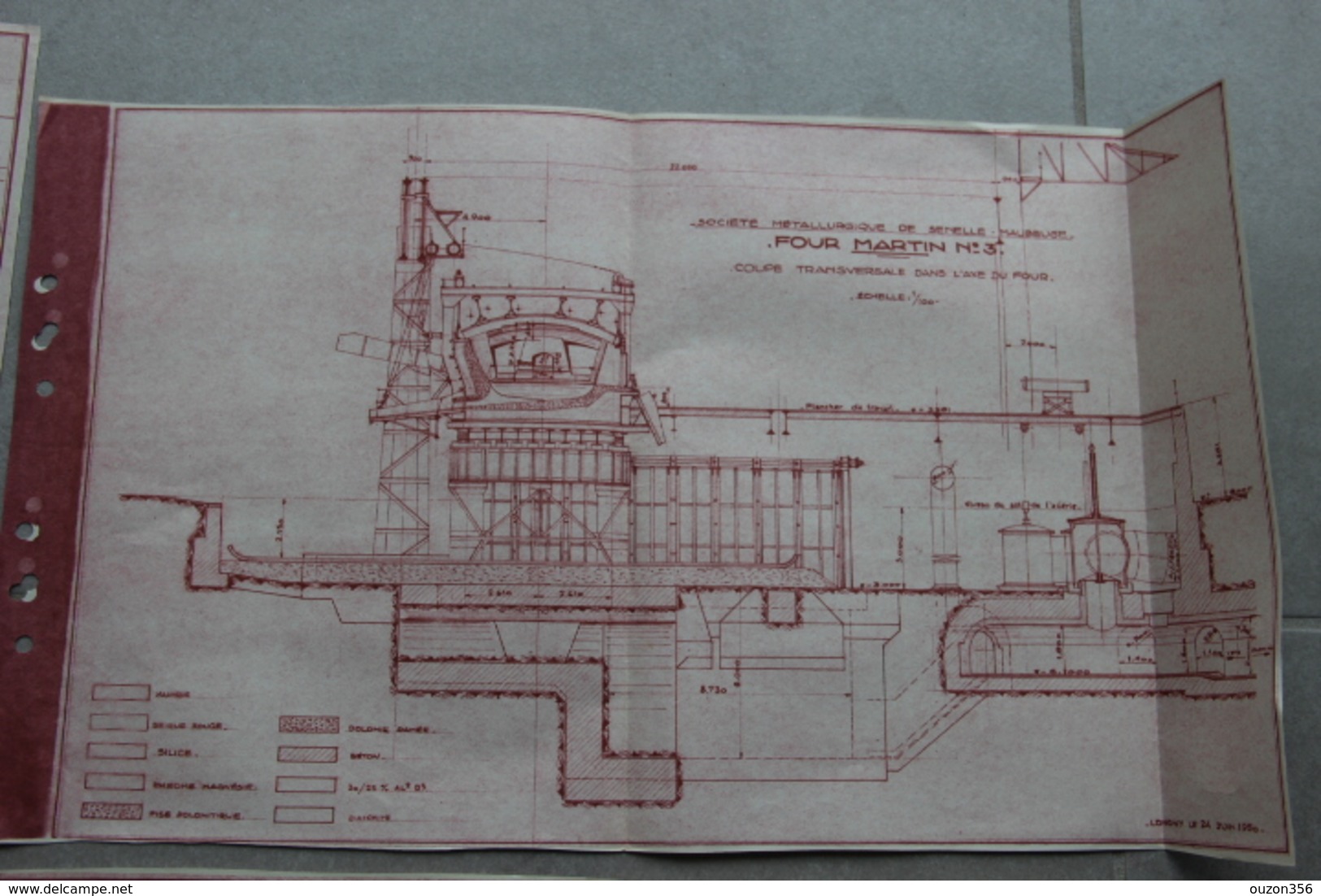 Aciérie Martin à LONGWY (Meurthe-et-Moselle) Sté Métallurgique de Senelle-Maubeuge, 1950, lot de 5 documents