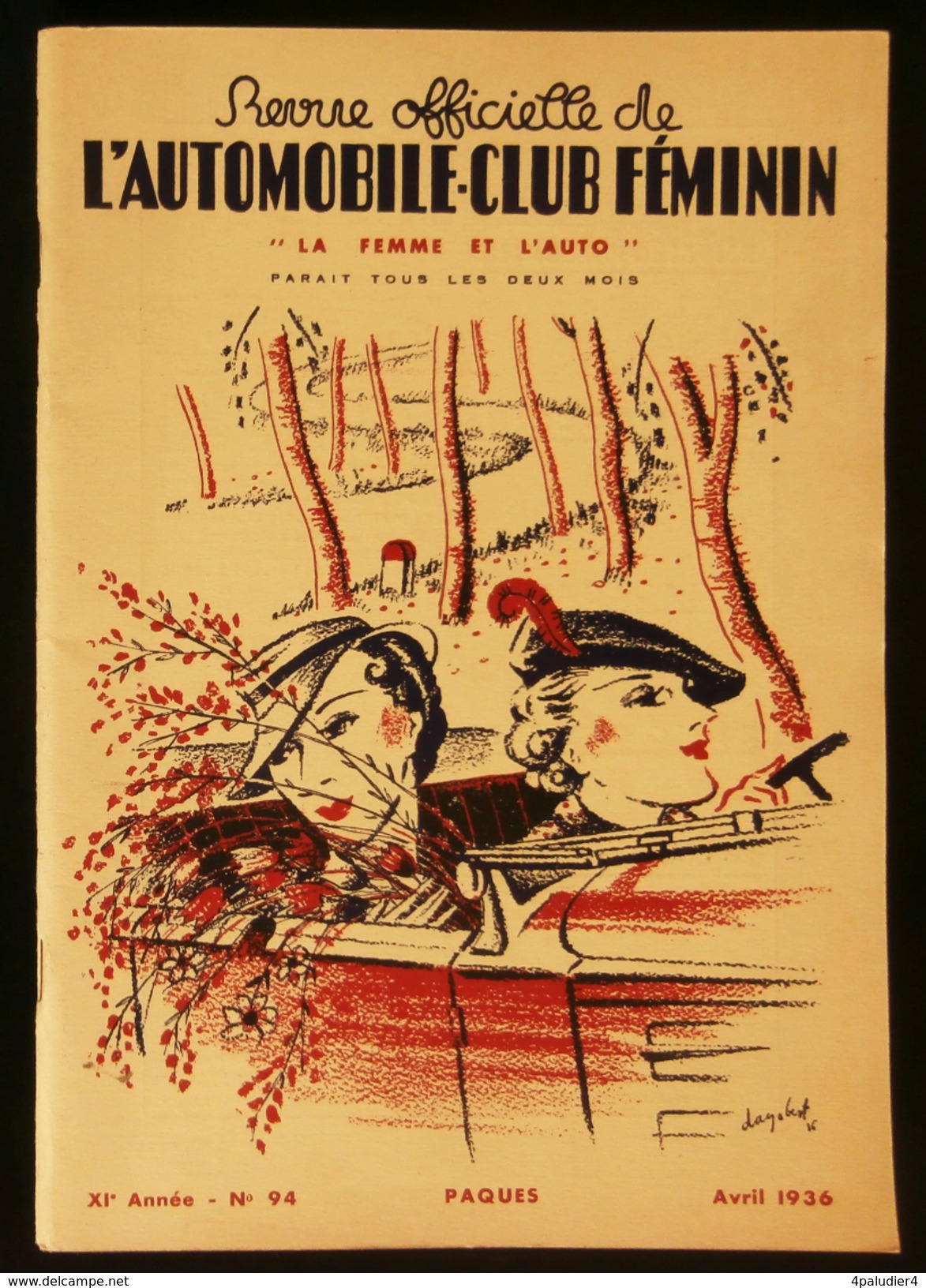 REVUE OFFICIELLE DE L'AUTOMOBILE-CLUB FEMININ A.C.F.F.  Avril 1936 - Auto