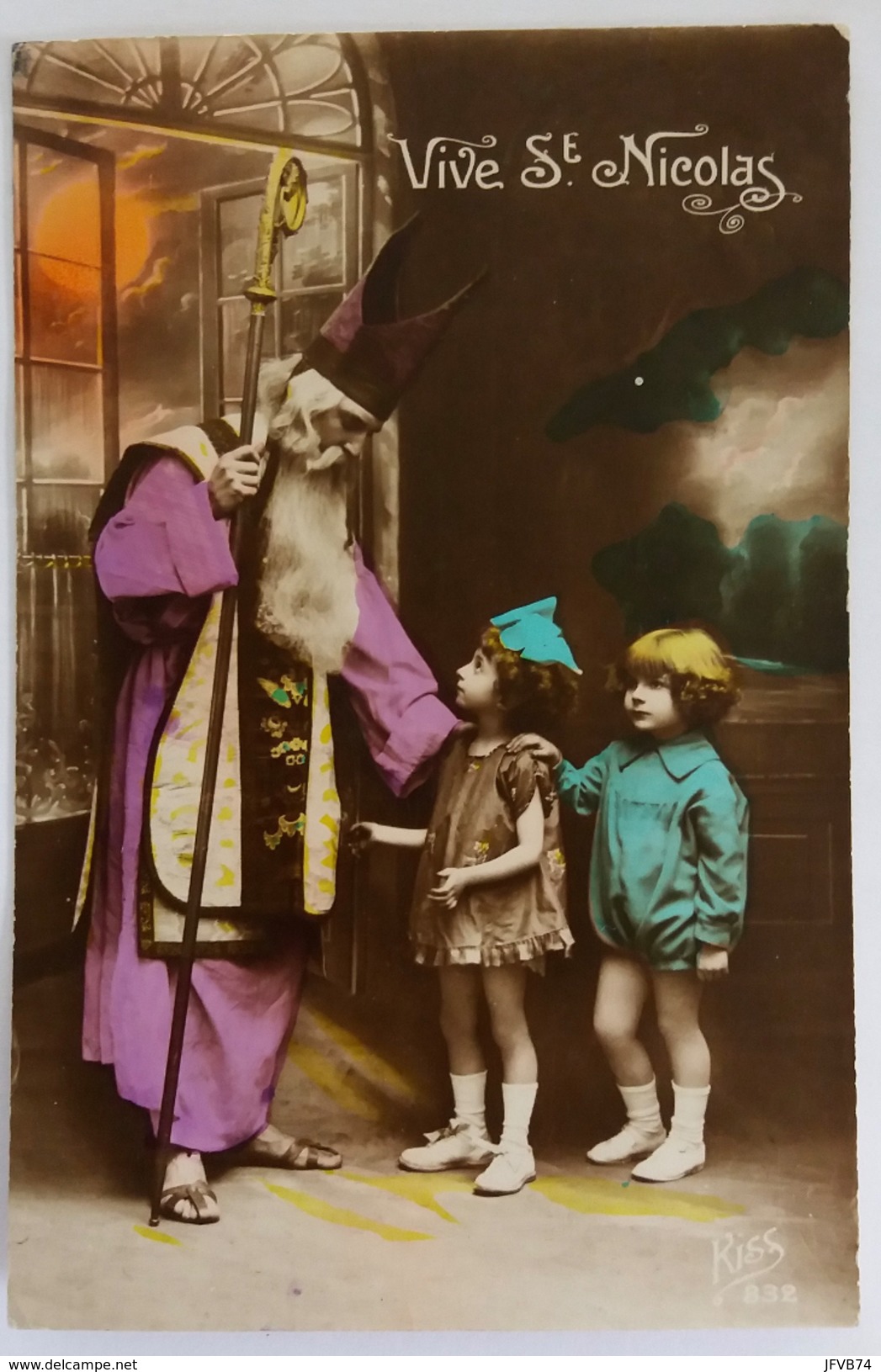 Carte Postale Ancienne Vive St. Nicolas Kiss 832 Années 1920 - Sinterklaas