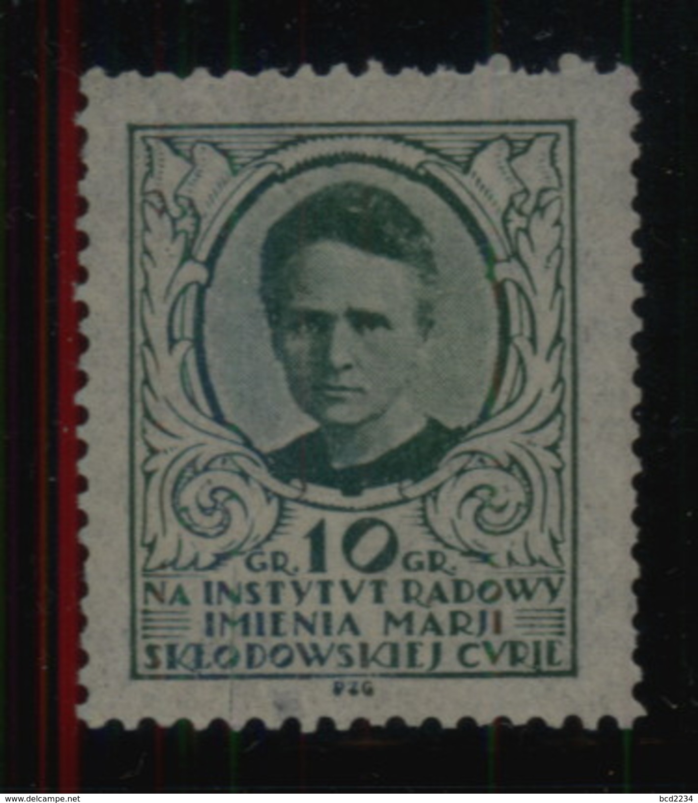 POLAND 10GR MARIE SKLODOWSKA CURIE RADIOLOGY INSTITUTE FUNDRAISING LABEL NG CHEMISTRY NOBEL PRIZE WINNER - Vignettes