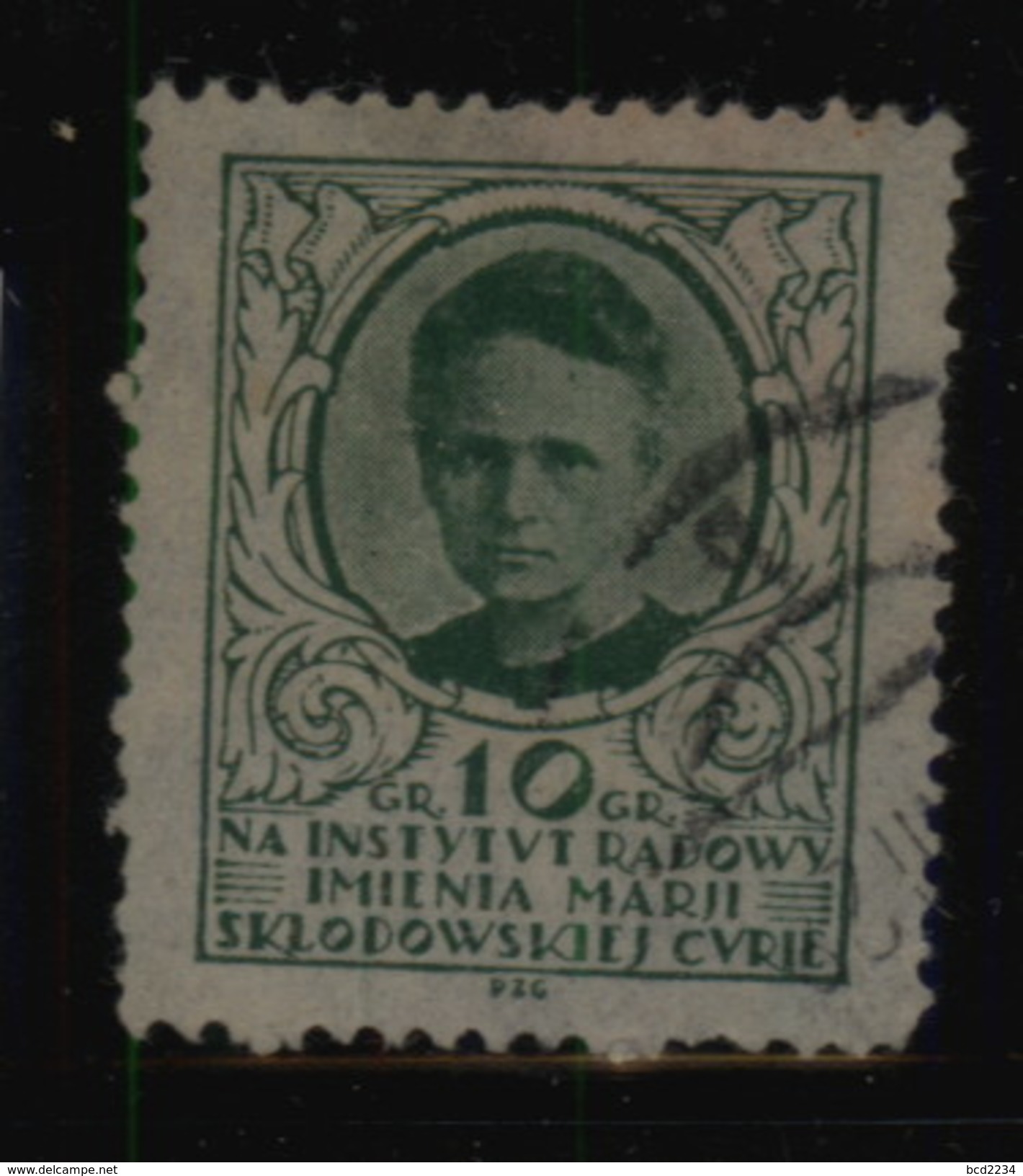 POLAND 10GR MARIE SKLODOWSKA CURIE RADIOLOGY INSTITUTE FUNDRAISING LABEL USED CHEMISTRY NOBEL PRIZE WINNER - Vignettes