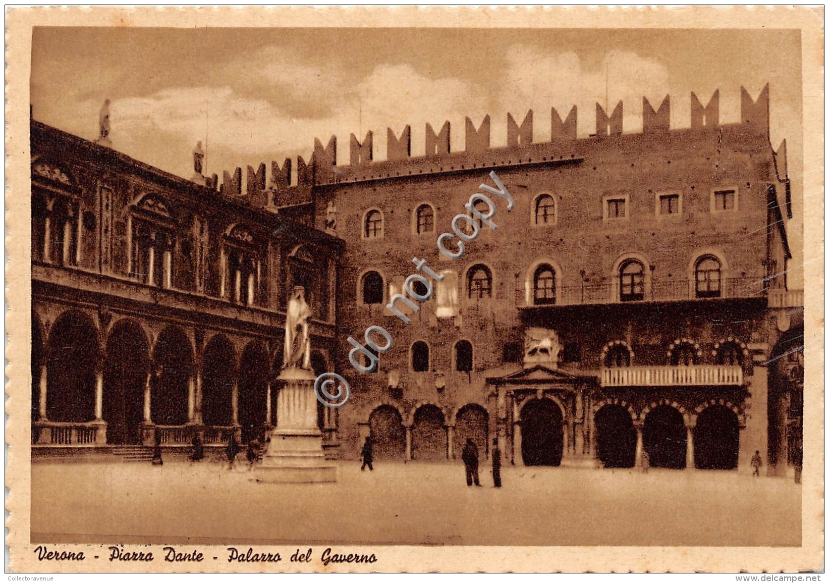 Cartolina Verona Piazza Dante Palazzo Del Governo Animata - Verona