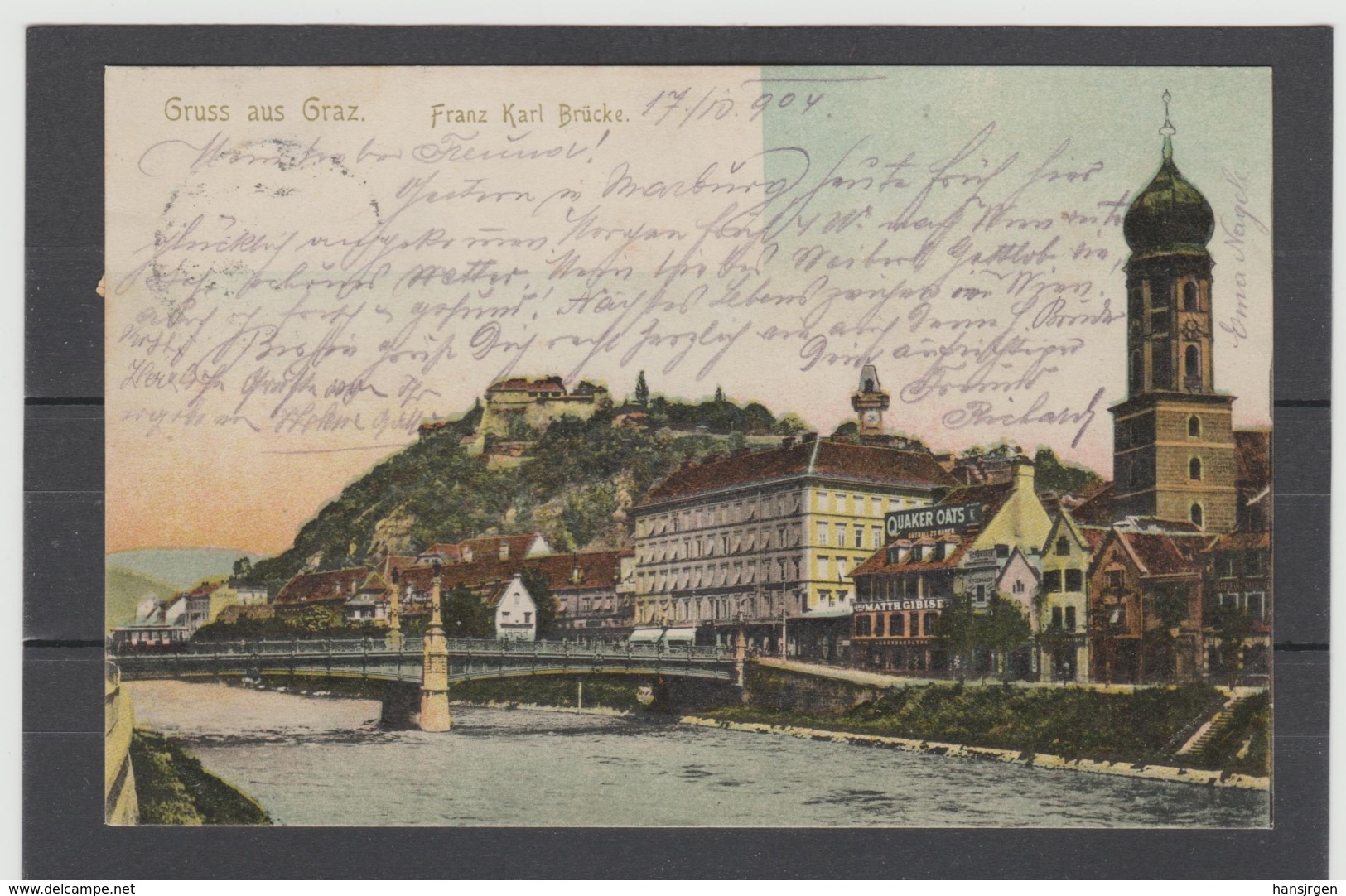 STM280  AK - KARTE STEIERMARK JAHR Ca 1900  GRUSS AUS GRAZ Franz Karl Brücke Gebraucht - Graz