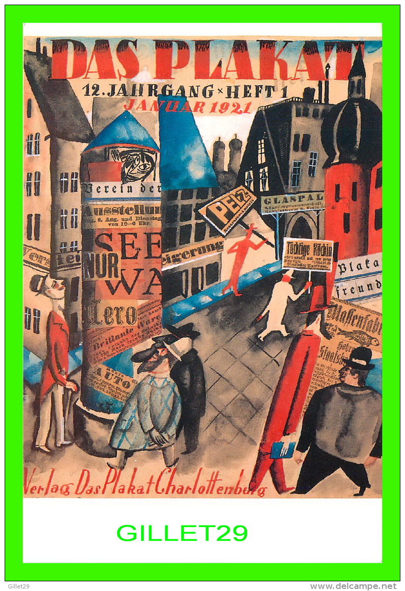 AFFICHES - MAQUETTE POUR LA COUVERTURE DE LA REVUE " DAS PLAKAT " - 1921, MUSÉE DES BEAUX-ARTS DE MONTRÉAL - - Affiches Sur Carte