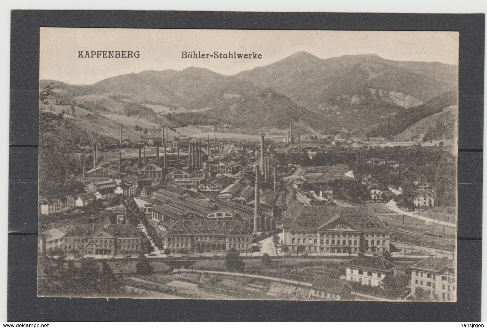 STM314 ANSICHTSKARTE JAHR 1922 KAPFENBERG BÖHLER STAHLWERKE UNGEBAUCHT - Kapfenberg