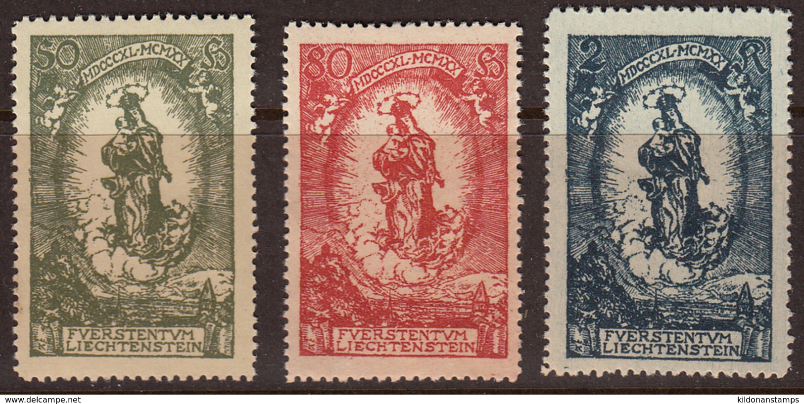 Liechtenstein 1920 Full Set, Mint Mounted, Sc# 47-49 - Ongebruikt