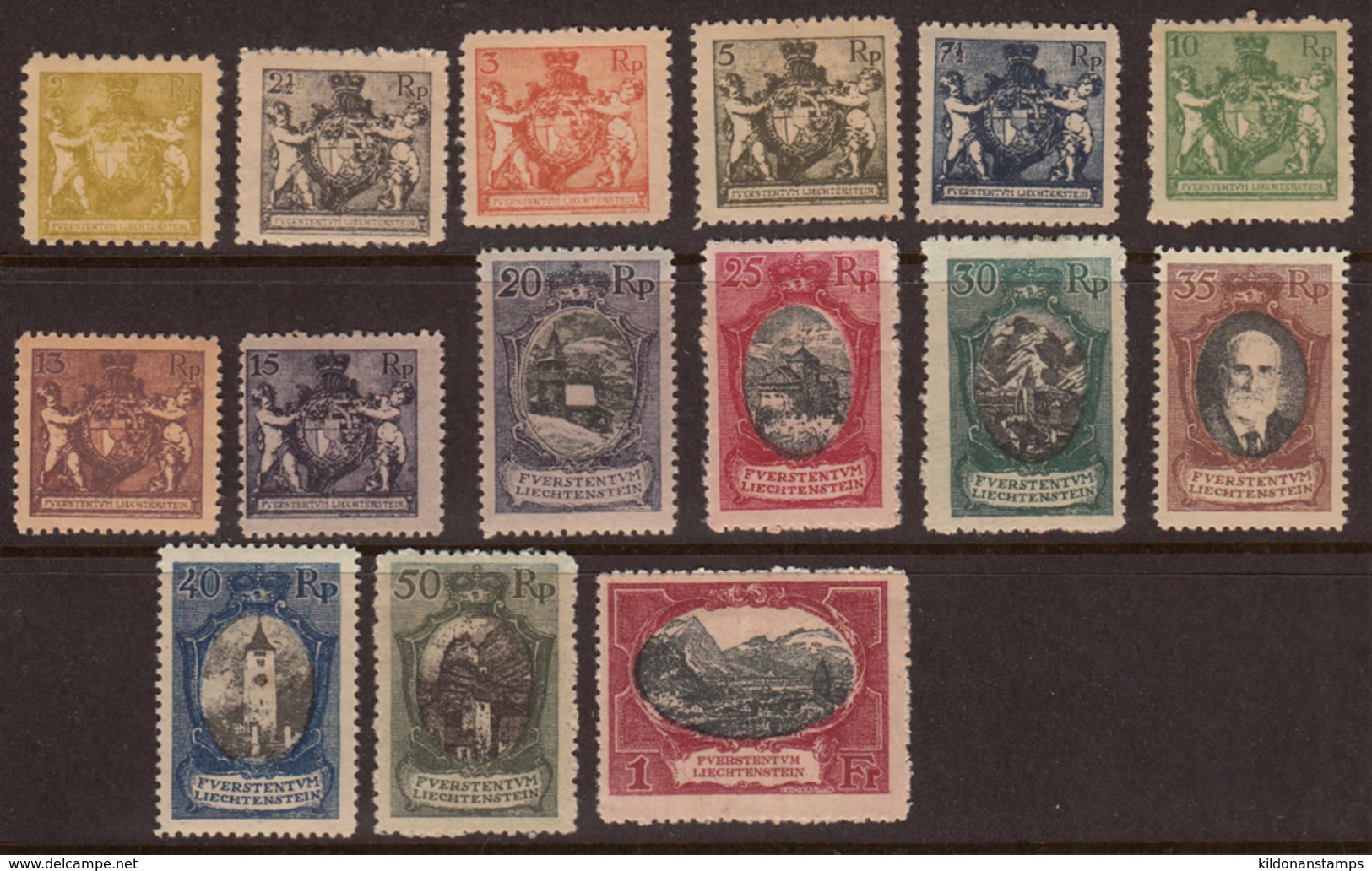 Liechtenstein 1921 Mint Mounted/mint No Hinge, Sc# 54-67,69 (need 68) - Unused Stamps