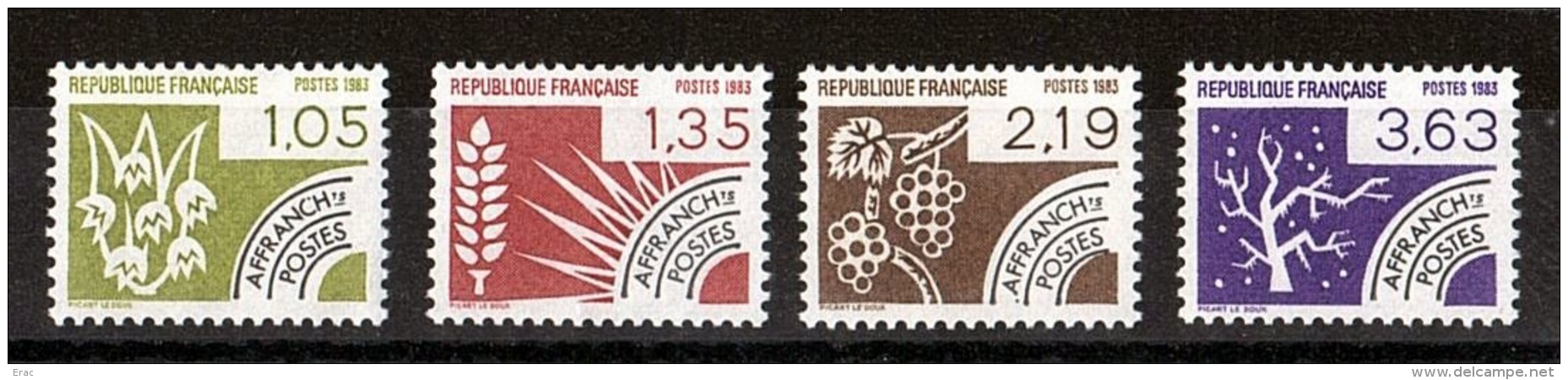 1983 - Préoblitérés N° 178 à 181 - Neufs ** - Les Quatre Saisons - 1964-1988