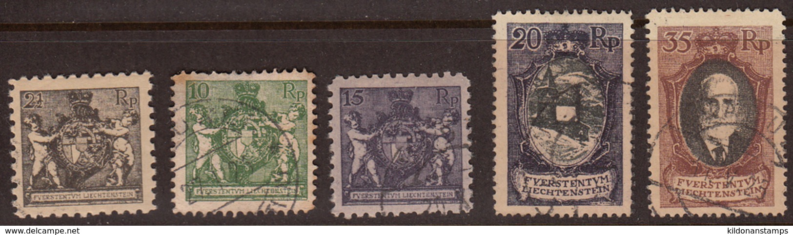 Liechtenstein 1921 Cancelled, See Desc, Sc# 55,59,61,62,65; - Usados