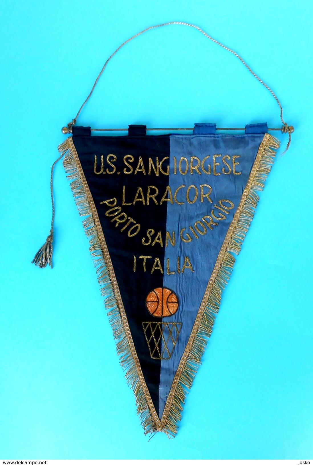 US SANGIORGESE PORTO SAN GIORGIO Marche - Italy Basketball Vintage Pennant Fanion Flag Bandierina Pallacanestro Italia - Apparel, Souvenirs & Other